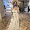 Musselin Kleid Volant