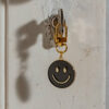 Eulenschnitt Schlüsselanhänger Smiley Schwarz