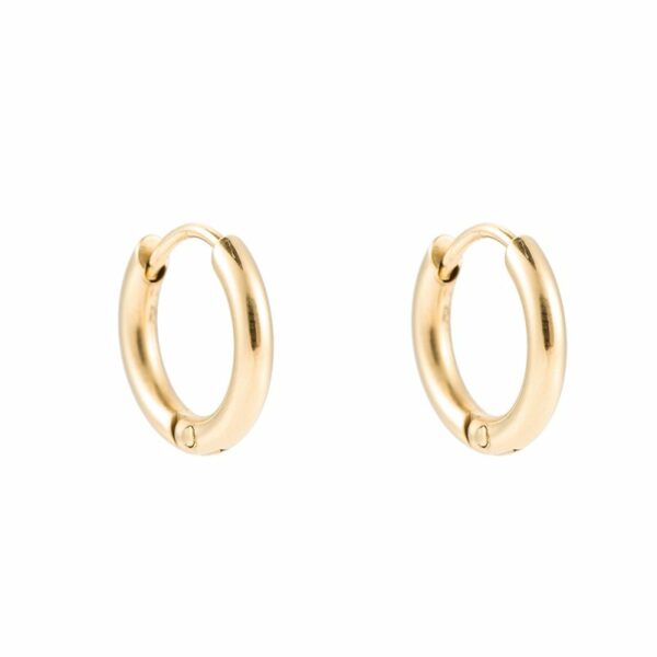 Simple Hoop Edelstahl Ohrringe Gold