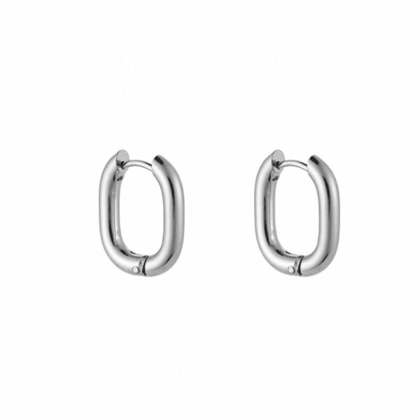 Square Hoop Edelstahl Ohrringe Silber