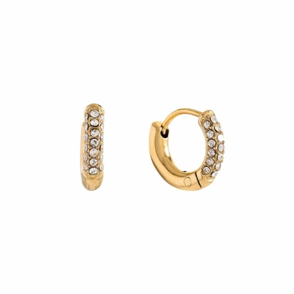 Diamond Hoop Edelstahl Ohrringe Gold