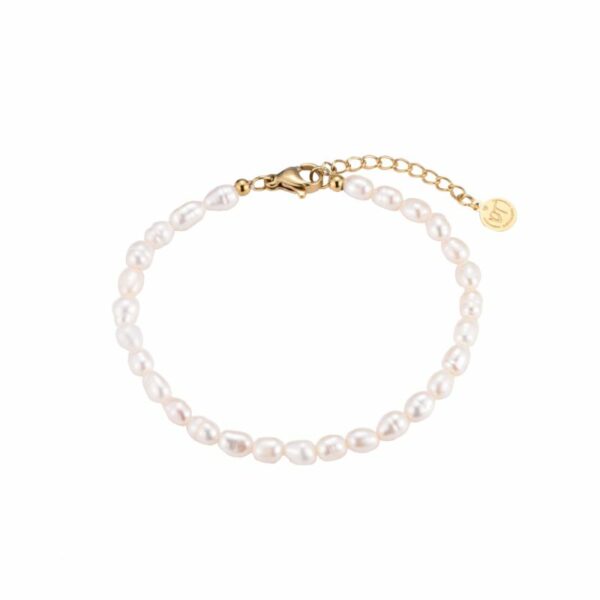 Simple Perlen Edelstahl Armband Gold