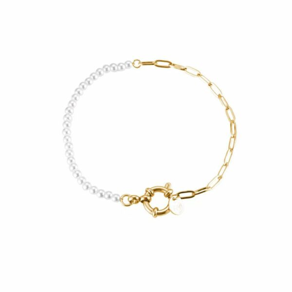 Pearls Edelstahl Armband Gold