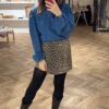 Jeansbluse Schleifen