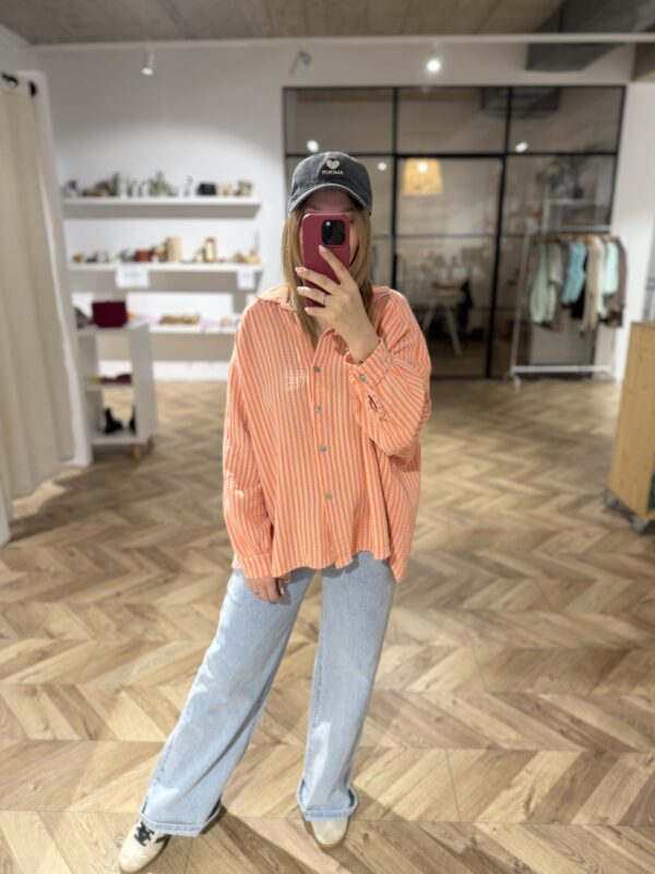 Musselin Bluse Streifen Colorful