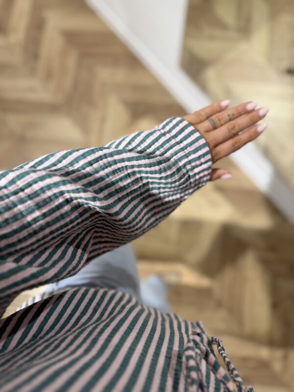 Musselin Bluse Streifen mit Schleifen – Bild 3