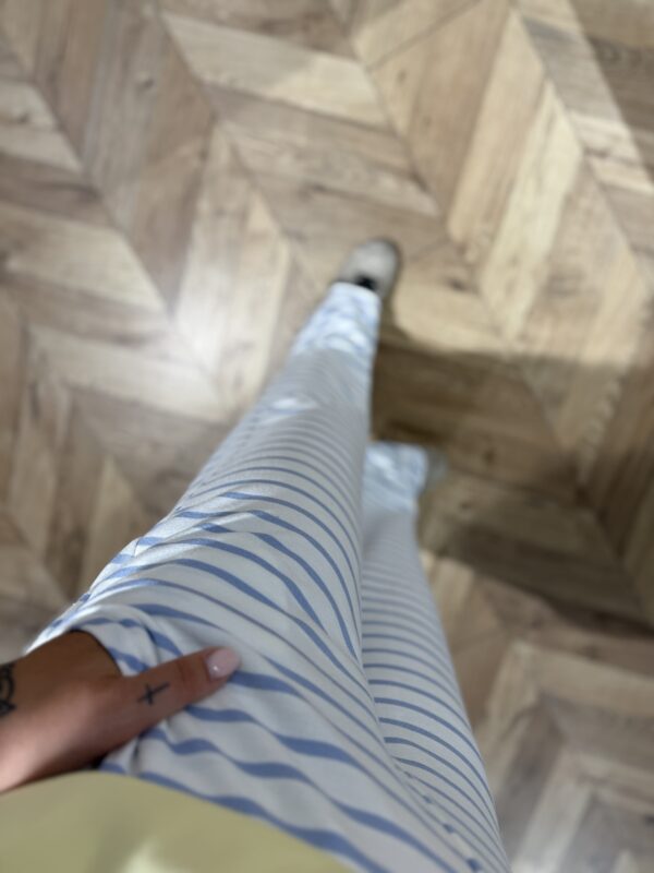Stoffhose Gestreift Blau – Bild 2
