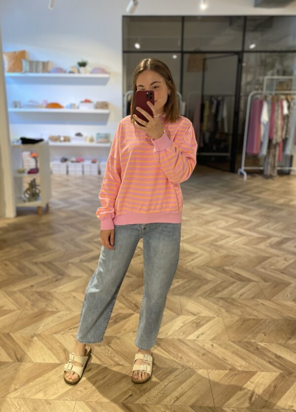 Streifen Sweatshirt Pink/Mandarine