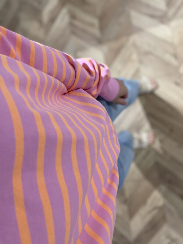 Streifen Sweatshirt Pink/Mandarine – Bild 2