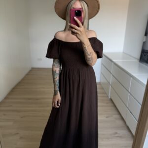 Musselin Kleid mit Puffärmeln