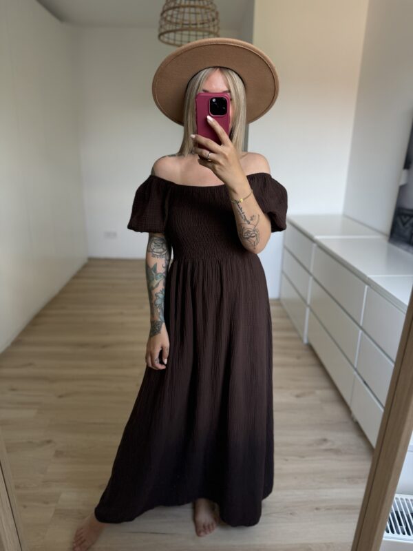 Musselin Kleid mit Puffärmeln