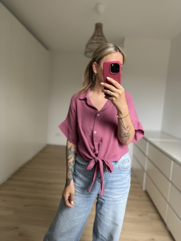 Kurzarm Bluse Musselin – Bild 7
