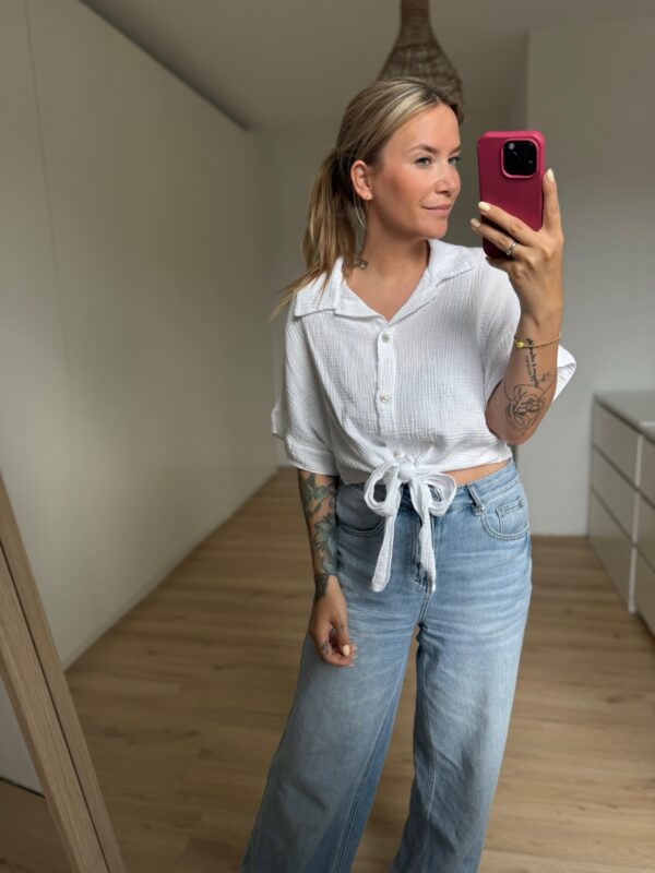 Kurzarm Bluse Musselin – Bild 5