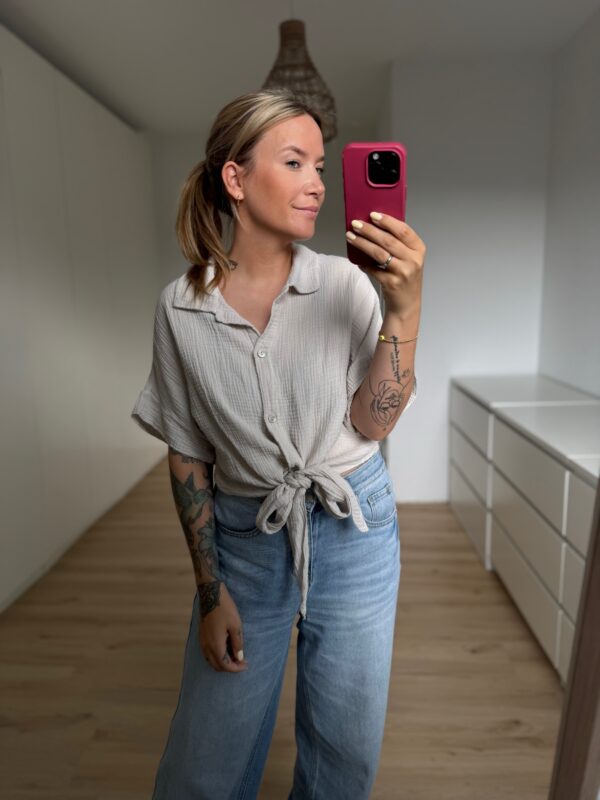 Kurzarm Bluse Musselin – Bild 3