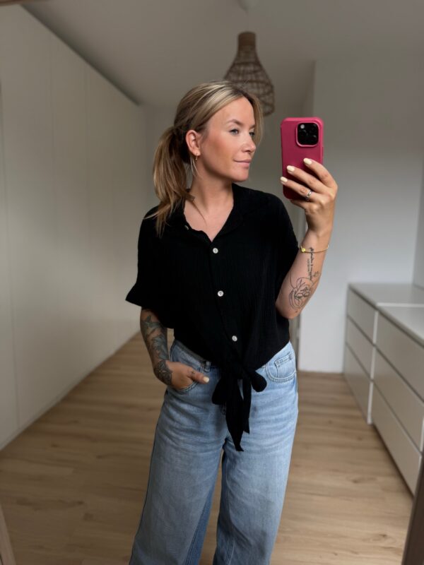 Kurzarm Bluse Musselin
