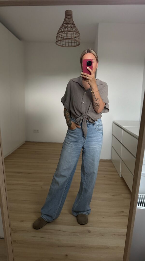 Kurzarm Bluse Musselin – Bild 2