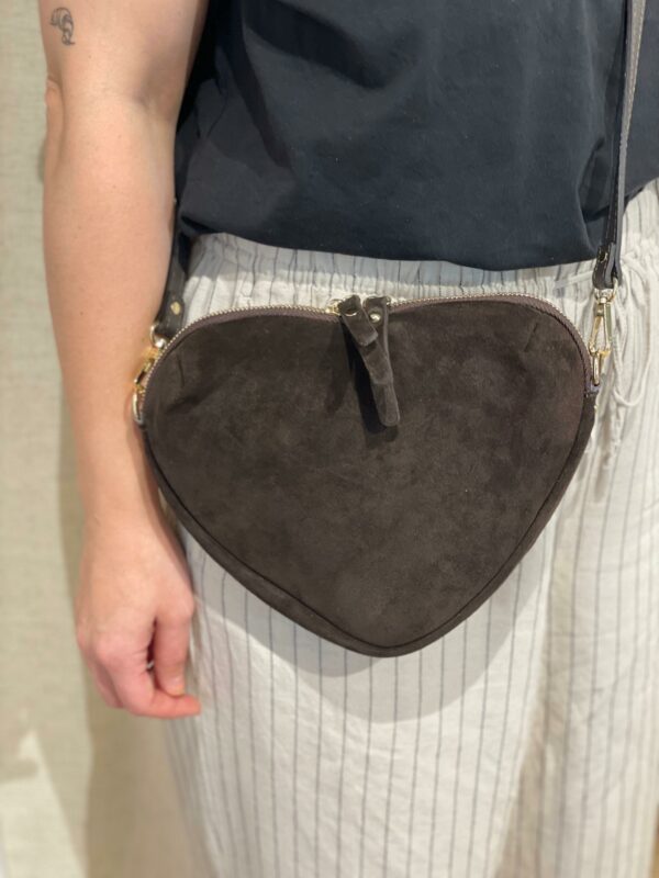 Herz Tasche Wildleder – Bild 3