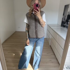 Stone Washed Wide Leg Jeans
