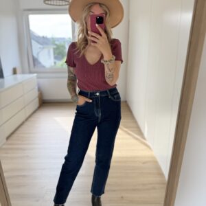 Mom Jeans Dunkelblau