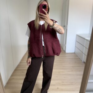 Kunstleder Weste Bordeaux